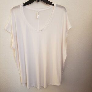 Athleta White Modal Blend Short Sleeve Oversize Tunic Top Size XLT EUC